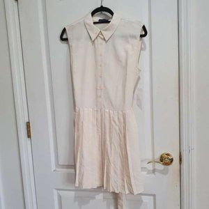 ModCloth White Pleated Dress